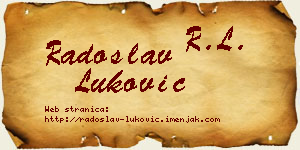 Radoslav Luković vizit kartica